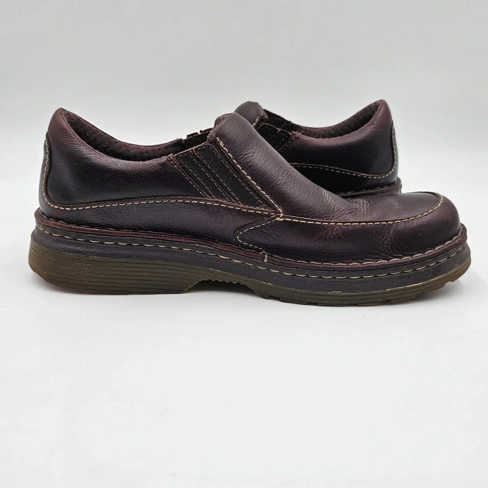 Dr. Martens Neil Brown Leather Slip On Loafers Mens 8 Womens 9 Moc Toe